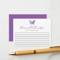 Elegant Butterfly Baby Shower Advice Well-wishes Enclosure Card