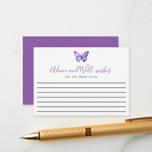 Elegant Butterfly Baby Shower Advice Well_wishes Enclosure Card