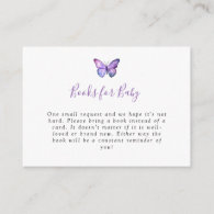 Elegant Butterfly Baby Shower Book Request Card