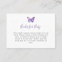 Elegant Butterfly Baby Shower Book Request Card