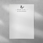 Elegant Butterfly Beautician Billing Statement Letterhead<br><div class="desc">Minimal design with simple butterfly silhouette to personalize with your name and text.</div>