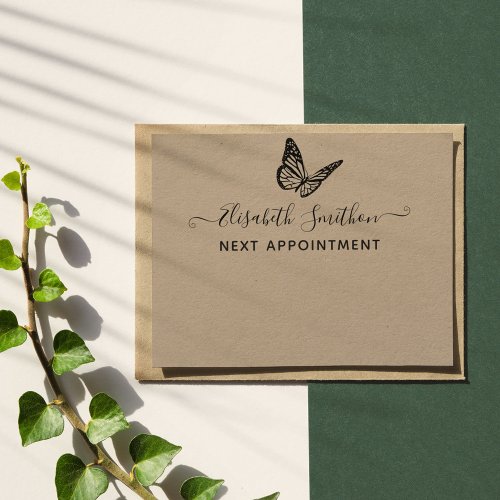 Elegant Butterfly Beautician Next Appointment Card