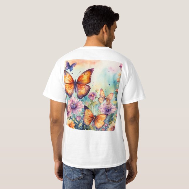 “Elegant Butterfly Bliss T-Shirt” T-Shirt (Back Full)