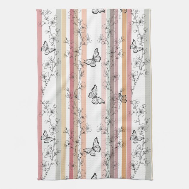 Elegant Butterfly Blossom (10) Kitchen Towel (Vertical)