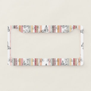 Elegant Butterfly Blossom (10) License Plate Frame