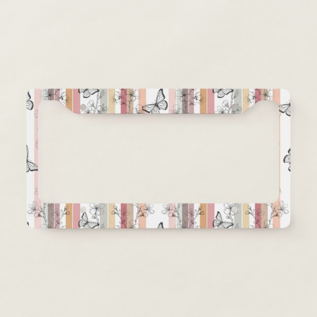 Elegant Butterfly Blossom (10) License Plate Frame (Front)