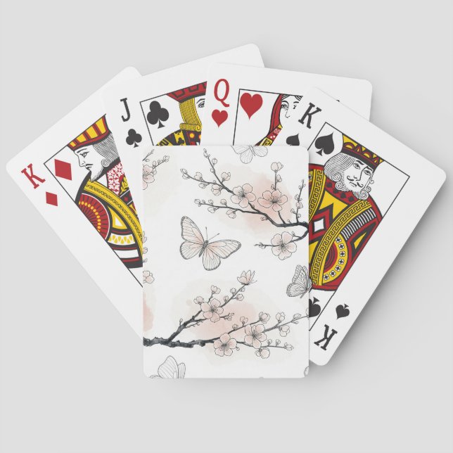 Elegant Butterfly Blossom (10) Poker Cards (Back)