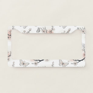 Elegant Butterfly Blossom (11) License Plate Frame