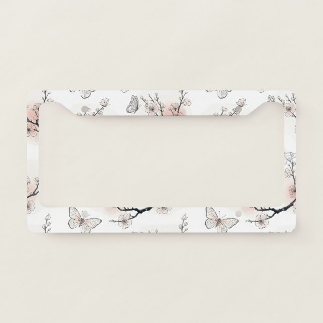 Elegant Butterfly Blossom (11) License Plate Frame (Front)
