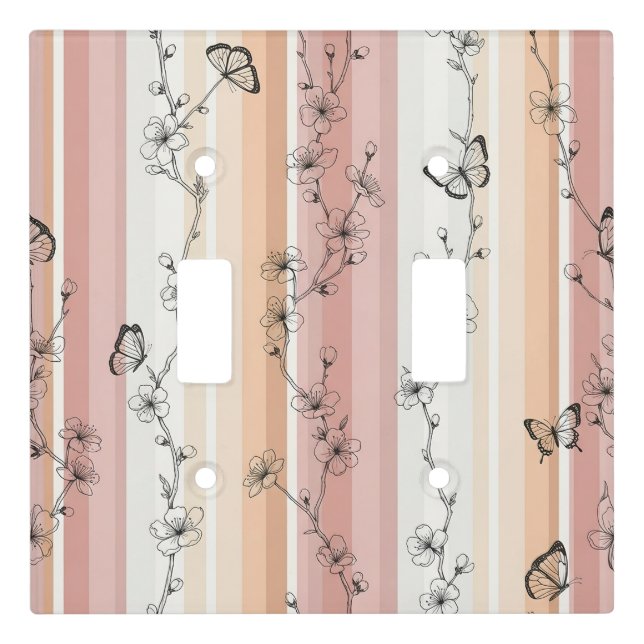 Elegant Butterfly Blossom (11) Light Switch Cover (Front)