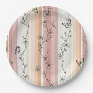 Elegant Butterfly Blossom (11) Paper Plates
