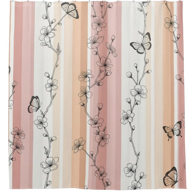 Elegant Butterfly Blossom (11) Shower Curtain (Front)