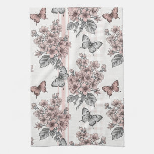 Elegant Butterfly Blossom (1) Kitchen Towel