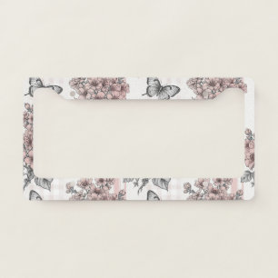 Elegant Butterfly Blossom (1) License Plate Frame