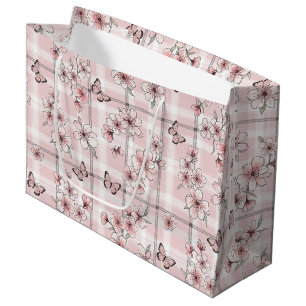 Elegant Butterfly Blossom (2) Large Gift Bag