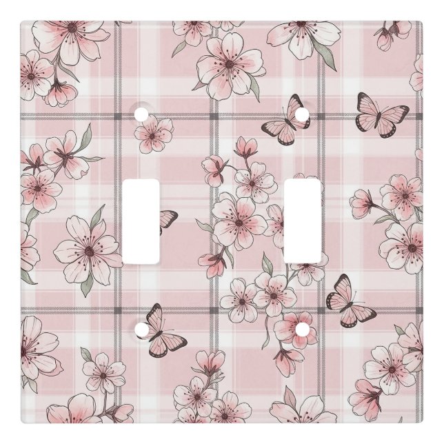 Elegant Butterfly Blossom (2) Light Switch Cover (Front)