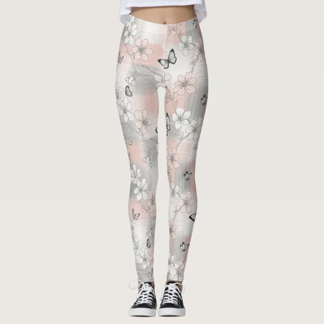 Elegant Butterfly Blossom (3) Leggings (Front)
