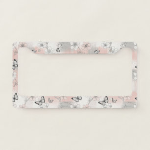 Elegant Butterfly Blossom (3) License Plate Frame