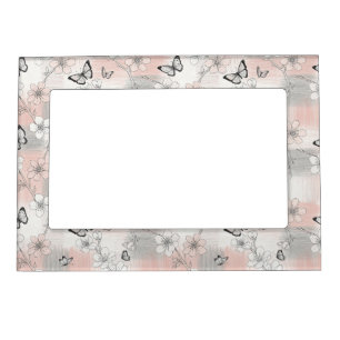 Elegant Butterfly Blossom (3) Magnetic Frame
