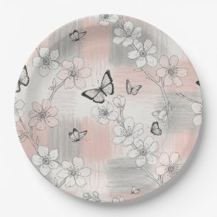 Elegant Butterfly Blossom (3) Paper Plates