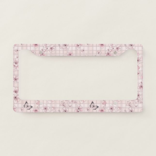 Elegant Butterfly Blossom (4) License Plate Frame (Front)