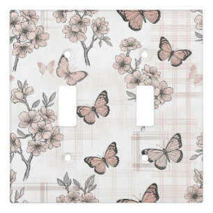 Elegant Butterfly Blossom (4) Light Switch Cover
