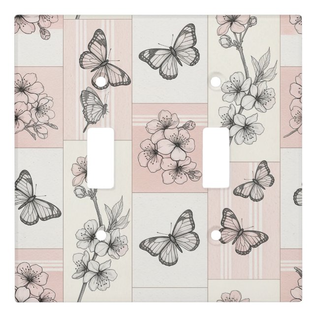 Elegant Butterfly Blossom (5) Light Switch Cover (Front)