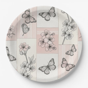 Elegant Butterfly Blossom (5) Paper Plates