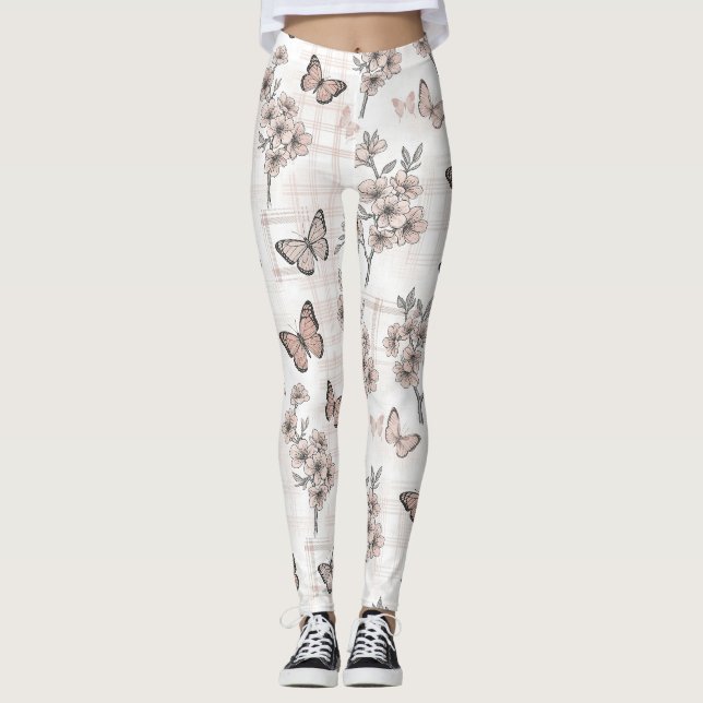 Elegant Butterfly Blossom (6) Leggings (Front)