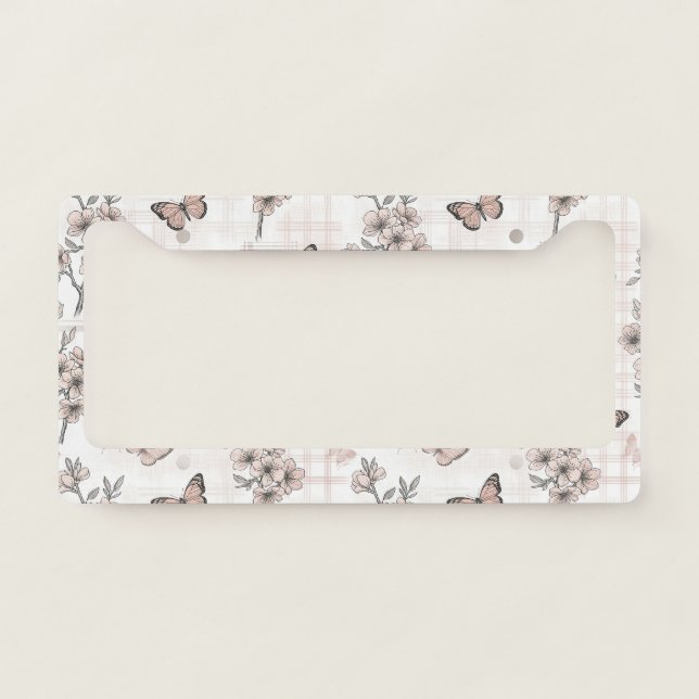 Elegant Butterfly Blossom (6) License Plate Frame (Front)