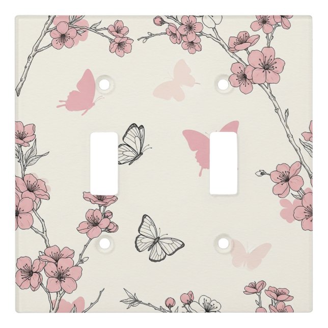 Elegant Butterfly Blossom (6) Light Switch Cover (Front)