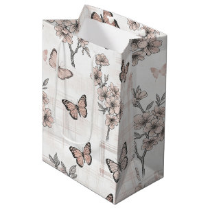 Elegant Butterfly Blossom (6) Medium Gift Bag