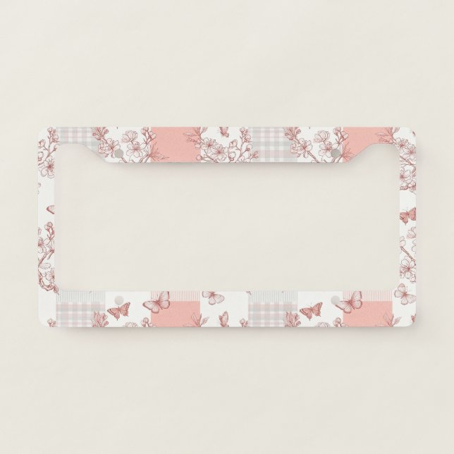 Elegant Butterfly Blossom (7) License Plate Frame (Front)