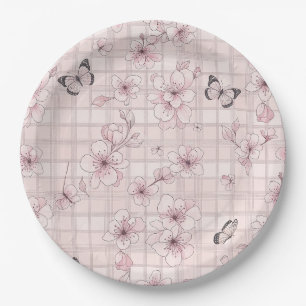 Elegant Butterfly Blossom (7) Paper Plates