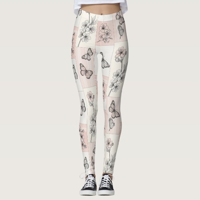 Elegant Butterfly Blossom (8) Leggings (Front)