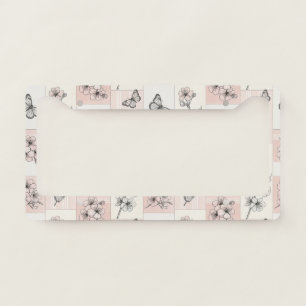 Elegant Butterfly Blossom (8) License Plate Frame