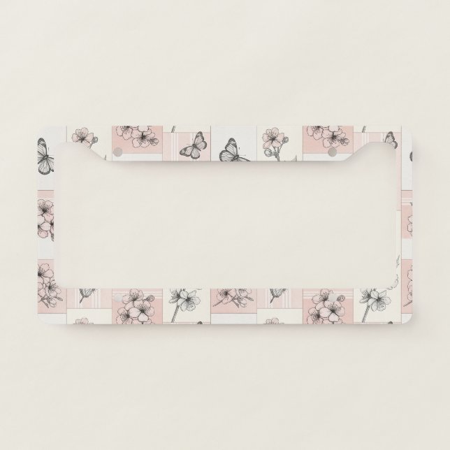 Elegant Butterfly Blossom (8) License Plate Frame (Front)