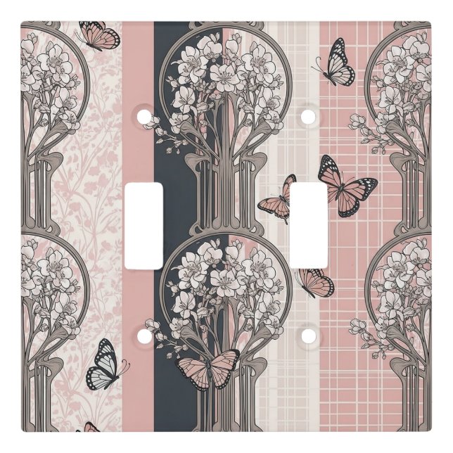 Elegant Butterfly Blossom (8) Light Switch Cover (Front)