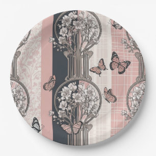 Elegant Butterfly Blossom (8) Paper Plates