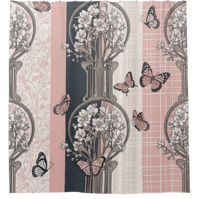 Elegant Butterfly Blossom (8) Shower Curtain (Front)