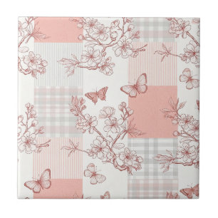 Elegant Butterfly Blossom (9) Ceramic Tile