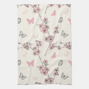 Elegant Butterfly Blossom (9) Kitchen Towel