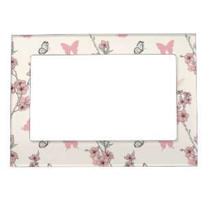 Elegant Butterfly Blossom (9) Magnetic Frame