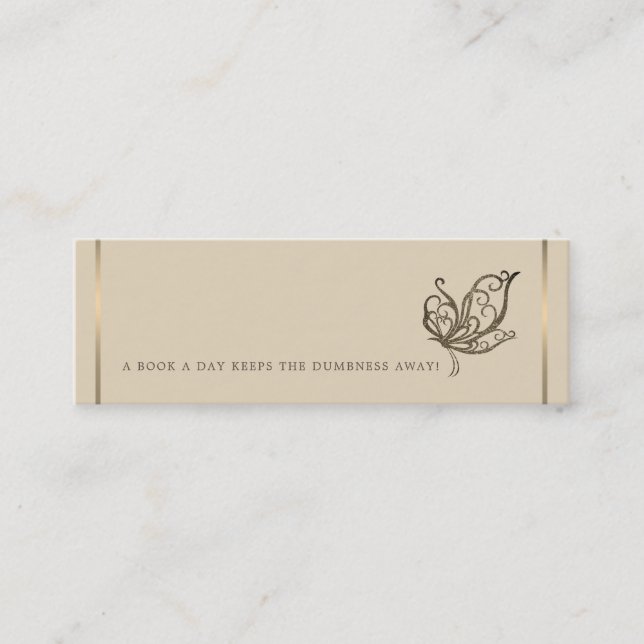 Elegant Butterfly Bookmark Mini Business Card (Front)