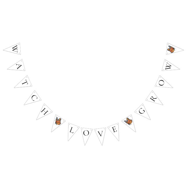 Elegant Butterfly Bridal Shower Bunting Flags (All)