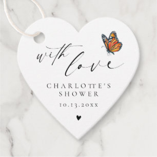 Elegant Butterfly Bridal Shower Favor Tags