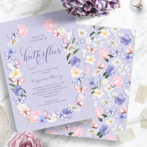 Elegant Butterfly Bridal Shower Invitation