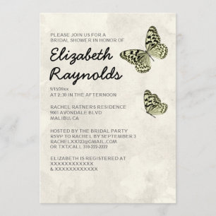 Elegant Butterfly Bridal Shower Invitations