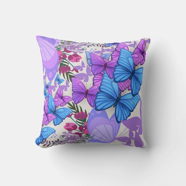 Elegant Butterfly Decorative Pillow-Soft & Stylish Throw Pillow (Front)