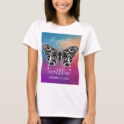 Elegant Butterfly Design with Amazing Sunset T_Shirt